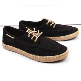 Pantofi barbatesti din piele intoarsa, mocasini, espadrile negre Big Star NN174051 negru 1