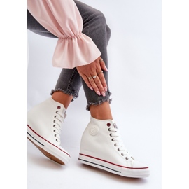 Cross Jeans Pantofi de damă cu pană Jeans încrucișați NN2R4004 Alb 1
