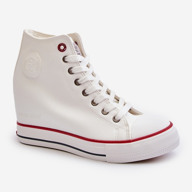 Cross Jeans Pantofi de damă cu pană Jeans încrucișați NN2R4004 Alb 2