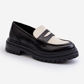 Mocasini De Dama Cu Toc Plat si Platforma Neagra Kaldira negru 1