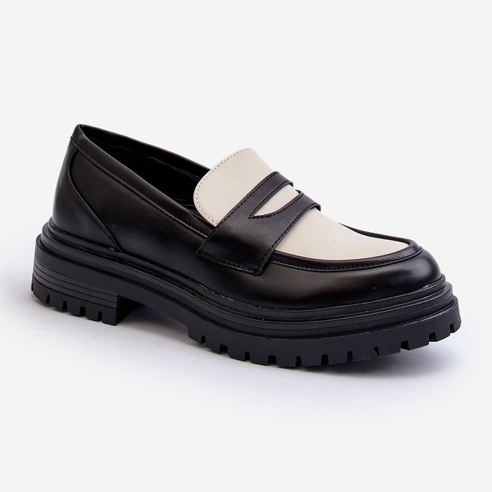 Mocasini De Dama Cu Toc Plat si Platforma Neagra Kaldira negru 1