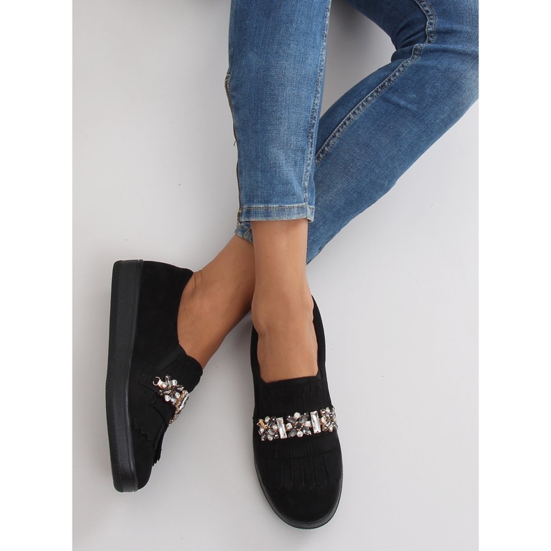 Pantofi pe talpă perlat t277p Negru 1