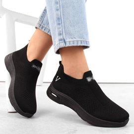 Pantofi sport slip-on de damă, negri, Vinceza 13592 negru 1 Pantofi sport slip-on de damă, negri, Vinceza 13592 negru 1