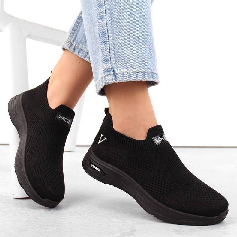 Pantofi sport slip-on de damă, negri, Vinceza 13592 negru 1 Pantofi sport slip-on de damă, negri, Vinceza 13592 negru 1