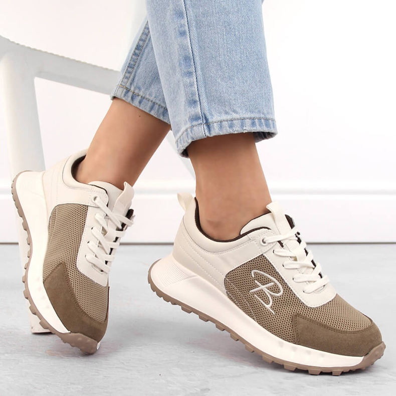 Pantofi sport dama din piele, bej, Artiker 54C1468 1