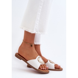 Flip-flops Dama Cu Decorat Cilima Alb 2