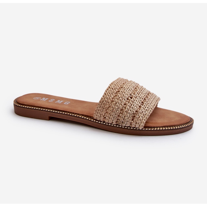Flip-flops de damă Beige Radians cu tocuri plate împletite bej 1