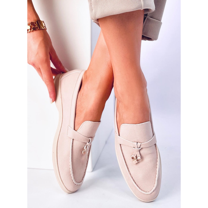 Mocasini de dama Eunice Beige bej 2