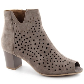 Botine Jezzi W JEZ429B din piele intoarsa, maro 1