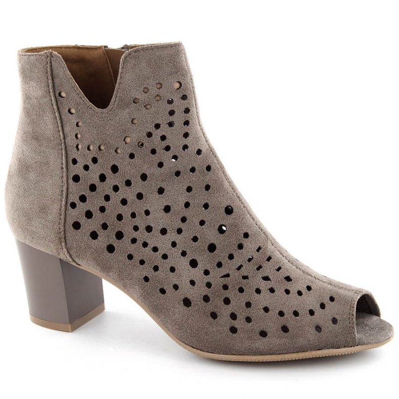 Botine Jezzi W JEZ429B din piele intoarsa, maro 1