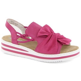 Sandale confortabile cu platformă Rieker W RKR687 fucsia roz 1