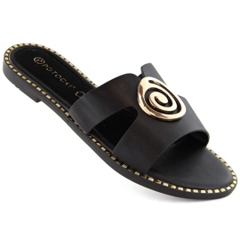 Flip-flops negri cu toc mic Potocki W WOL234A negru 1