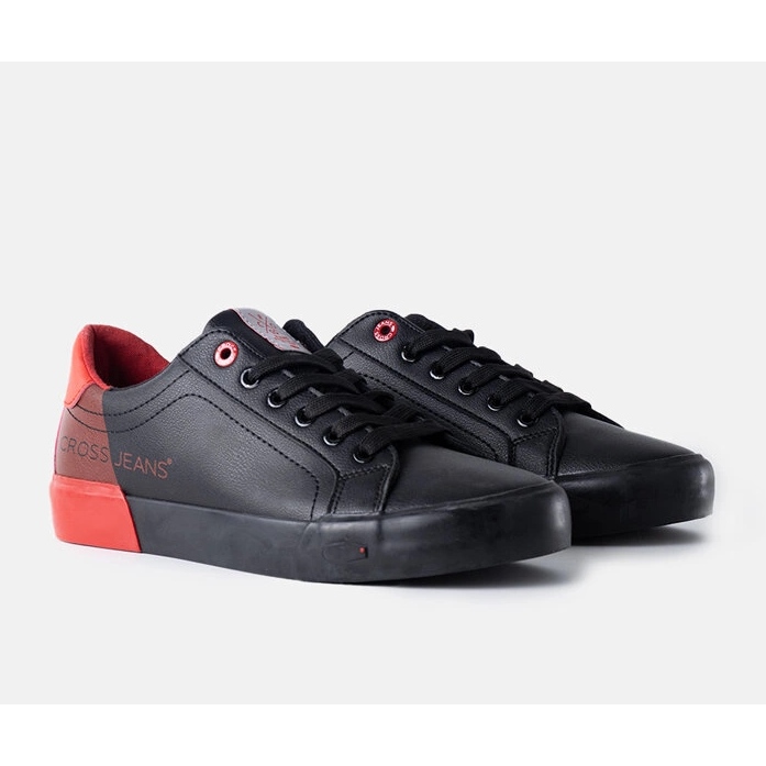 Adidași Cross Jeans pentru bărbați, negri și roșii negru 1 Adidași Cross Jeans pentru bărbați, negri și roșii negru 1