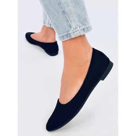 Balerini cu inserție din piele Keys Black negru 2