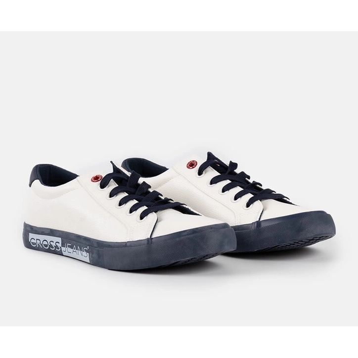 Tenisi de bărbați Cross Jeans albi și bleumarin 1