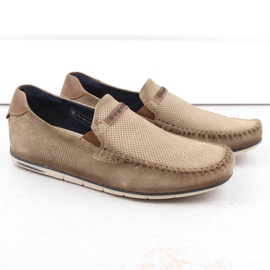 Pantofi piele piele intoarsa mocasini confortabili barbati bej Bugatti NN153433 1