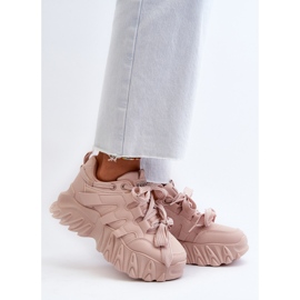 Pantofi de damă pe talpă groasă, Ellerai roz 2