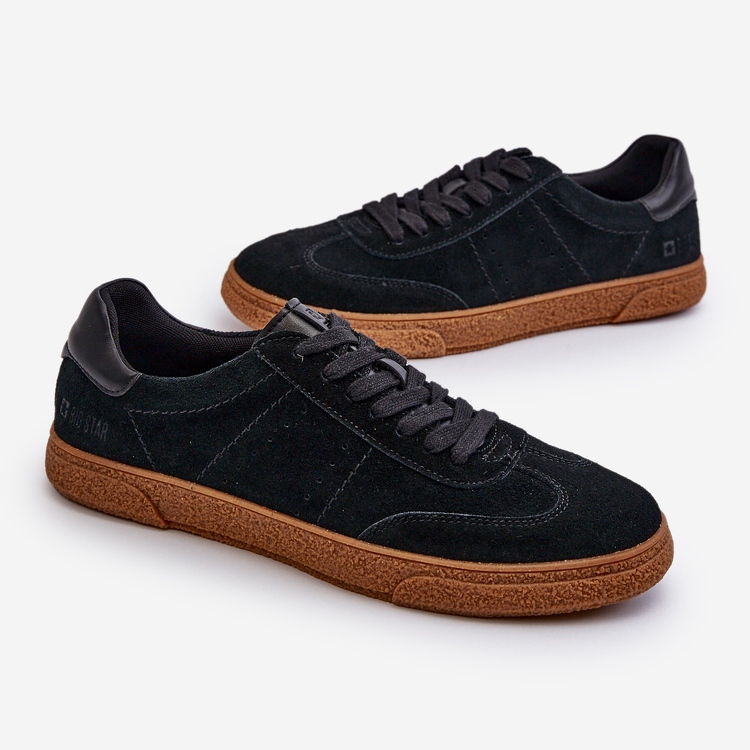 Pantofi de piele intoarsa pentru barbati Big Star NN174187 Negri negru 1