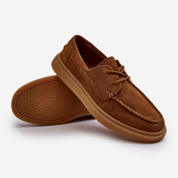 Mocasini pentru bărbați din piele intoarsa Big Star NN174198 Camel maro 1