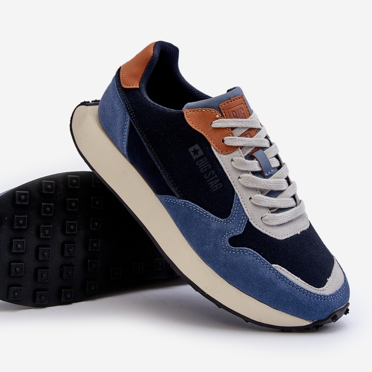 Pantofi bărbați cu sistem de spumă cu memorie Big Star NN174356 Bleumarin albastru 2