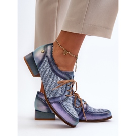 Pantofi Damă Cu șireturi Piele Naturală Maciejka 06452-06 Albastru 9