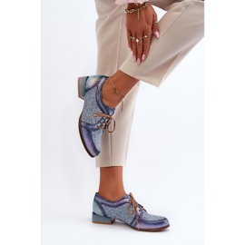 Pantofi Damă Cu șireturi Piele Naturală Maciejka 06452-06 Albastru 10