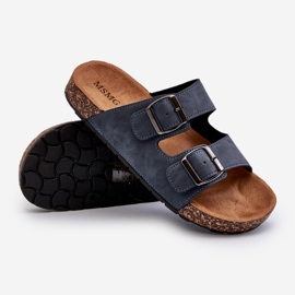 Flip-flops pentru bărbați cu talpă din plută, bleumarin Rosawia albastru 2