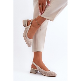 Pompi cu toc inalt Beige Block Gemifa bej 4