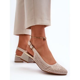 Pompi cu toc inalt Beige Block Gemifa bej 5
