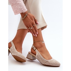 Pompi cu toc inalt Beige Block Gemifa bej 7
