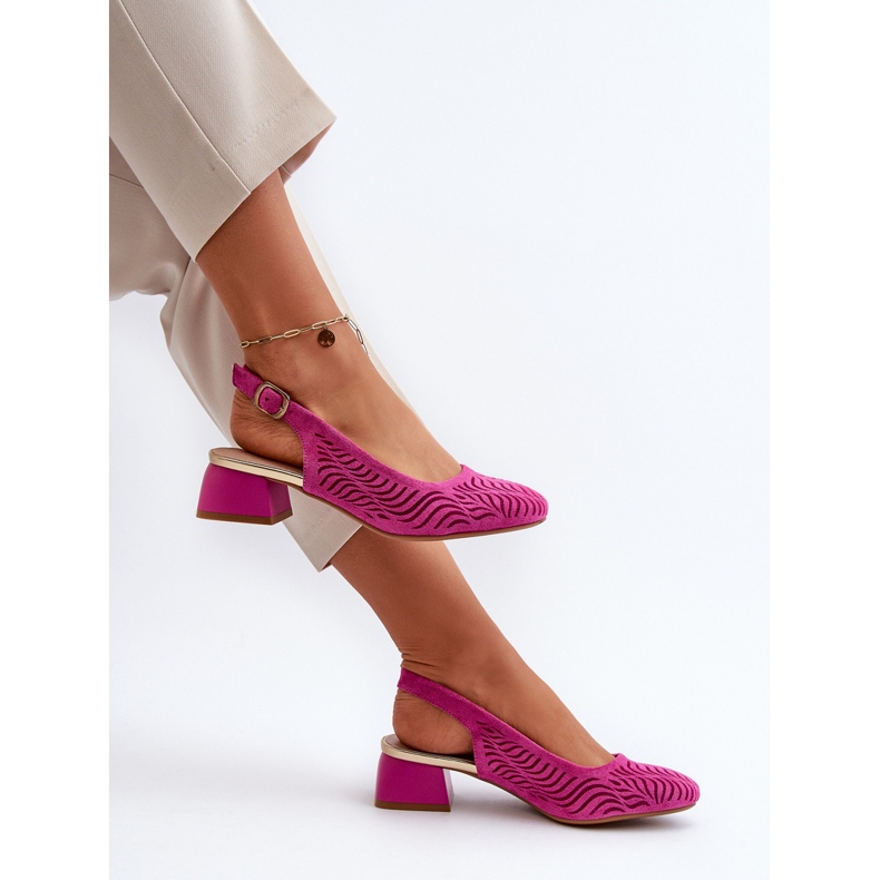Pompe cu toc bloc fucsia Gemifa roz 1 Pompe cu toc bloc fucsia Gemifa roz 1