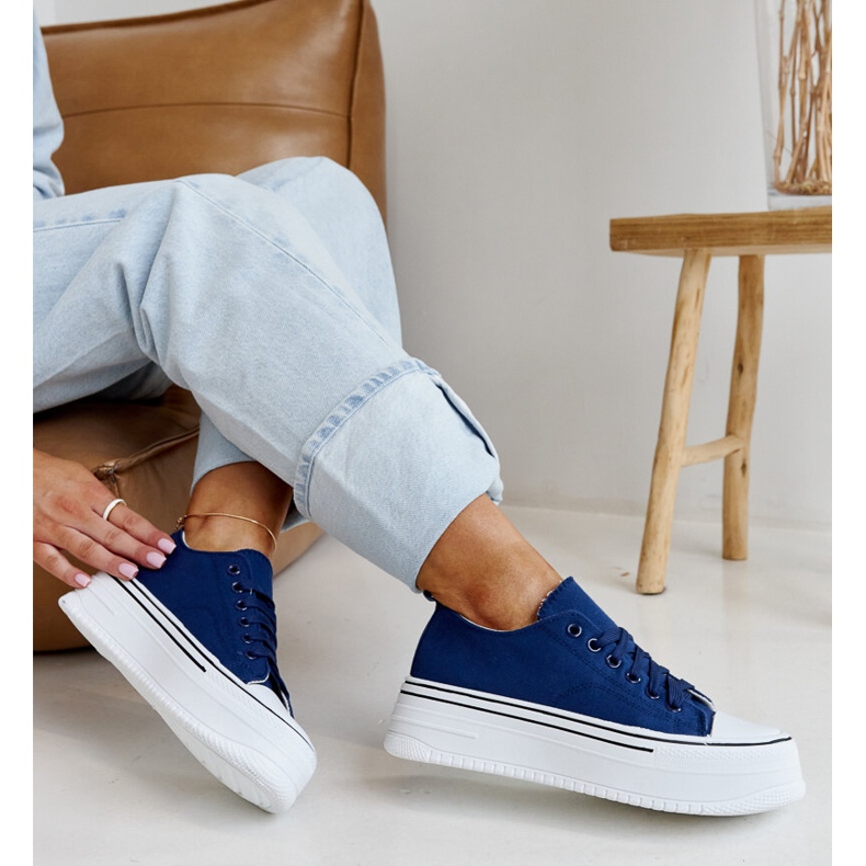 Adidași Bahira bleumarin cu talpă groasă albastru 1