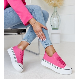 Adidași roz închis cu talpă Bahira groasă 1