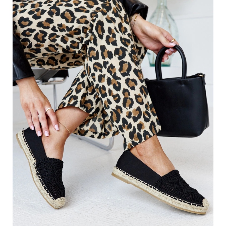 Espadrile negre cu broderie Kalba negru 1 Espadrile negre cu broderie Kalba negru 1