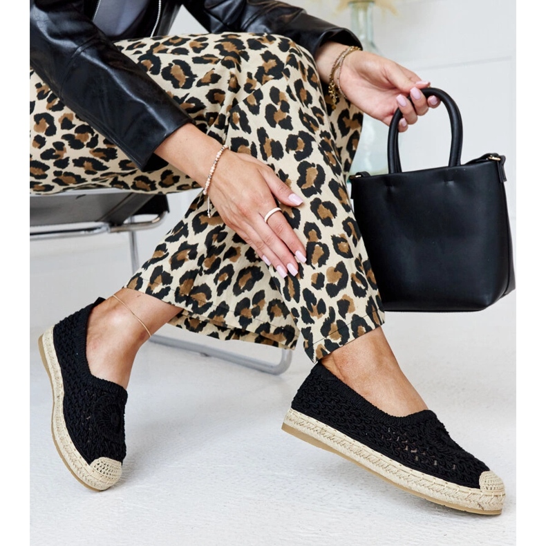 Espadrile Seila brodate negre negru 1