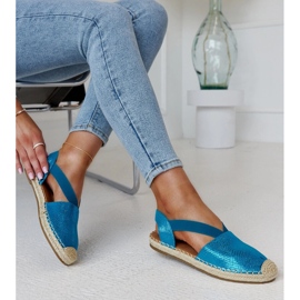 Espadrile albastre cu toc deschis Tharna albastru 1