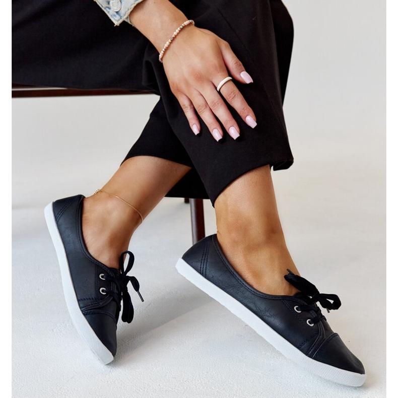 Tenisi slip-on bleumarin din piele ecologică Knudsen albastru 1