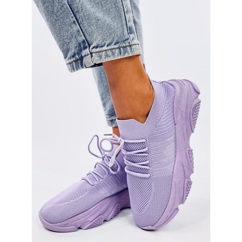 Fabre Purple pantofi sport cu șosete violet 1