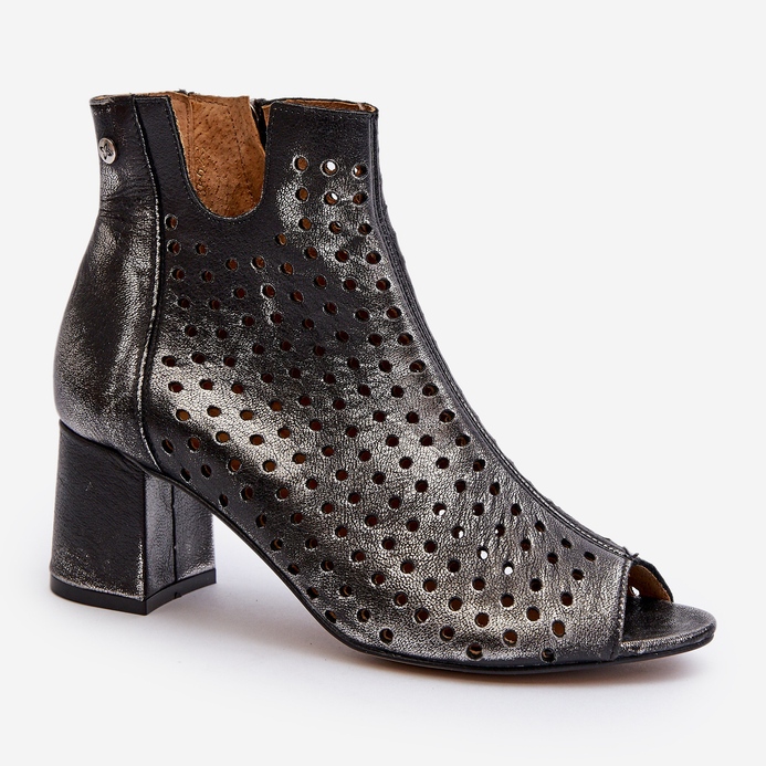 Cizme Ajurate Piele Maciejka 05420-01 Negru 2