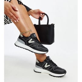 Tenisi negri cu talpa Cettina groasa negru 1