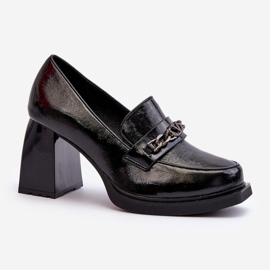 Vinceza Pompe Terimene Negre Lavetate Cu Tocuri Grosime negru 1