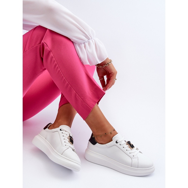 Vinceza Pantofi De Damă Piele Cu Ursuleț, Alb Mirven 1