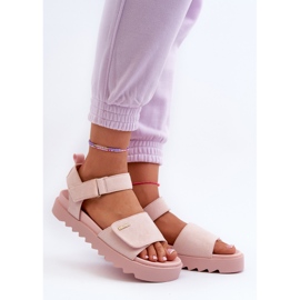 Sandale de piele intoarsa pentru dama pe platforma Big Star NN274701 Roz 2 Sandale de piele intoarsa pentru dama pe platforma Big Star NN274701 Roz 2