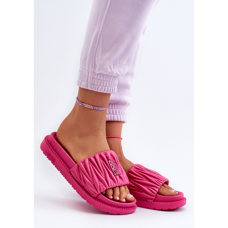 Flip-flops de damă pe platforma Big Star NN274A749 Fuchsia roz 2