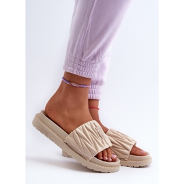 Flip-flops de damă pe platforma Big Star NN274A746 Bej 2