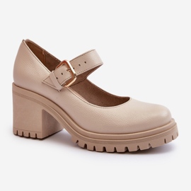 Zazoo 20166 Papuci din piele bej 1