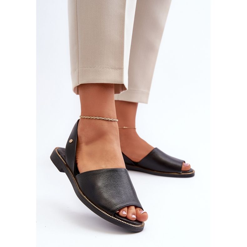 Zazoo Sandale negre Lemar Alivia din piele negru 2