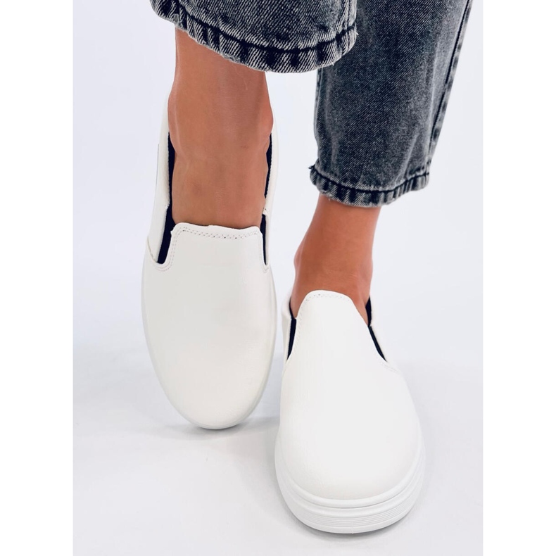 Adidasi Alliot White cu slip-on alb 1