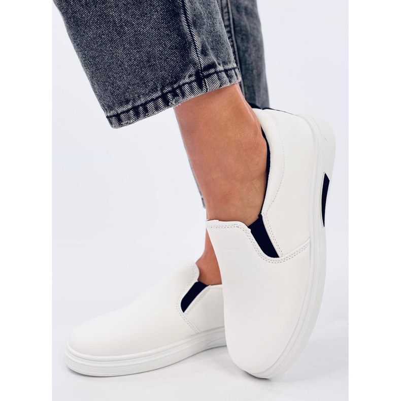 Adidasi Alliot White cu slip-on alb 2