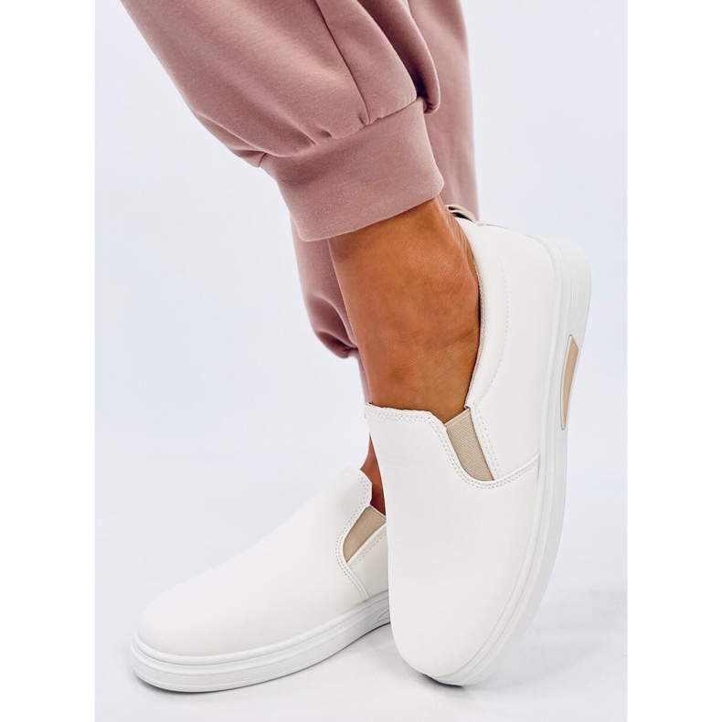 Tenisi slip-on Alliot alb/bej 2